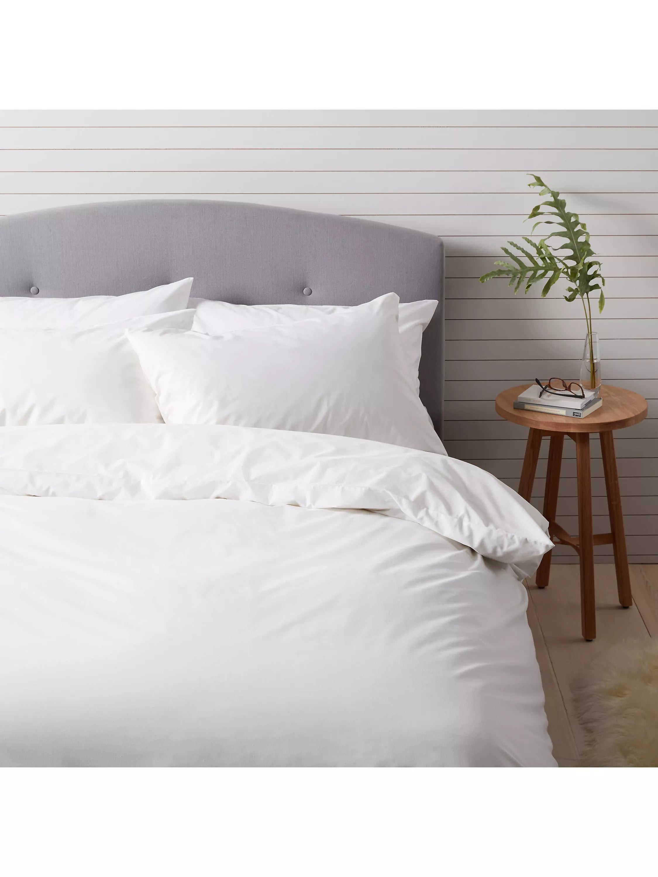 John Lewis Pure Cotton Percale Pair Standard PiIlowcase, White