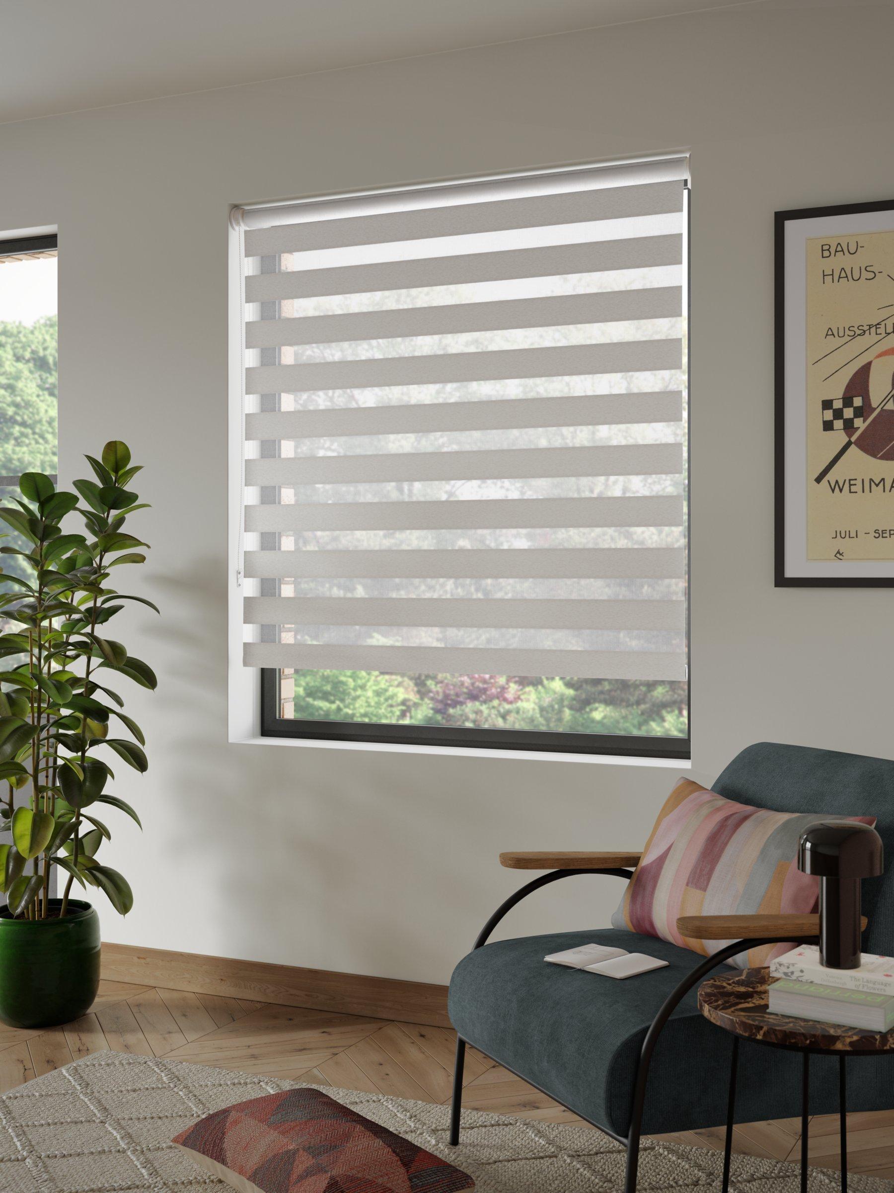 John Lewis day and night roller blind in white, UK version