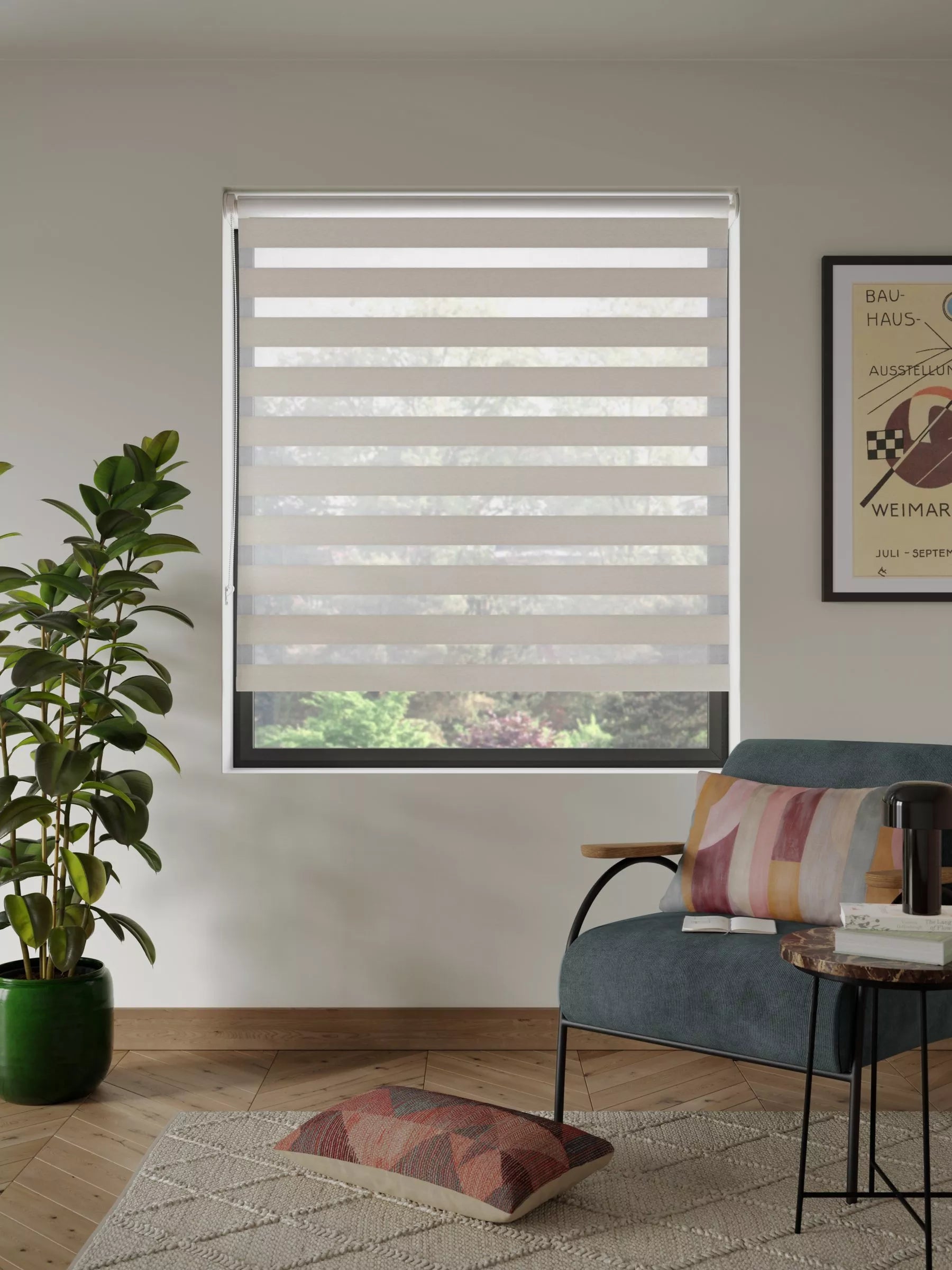 John Lewis Day and Night Roller Blind, Natural, W122 x Drop 190cm