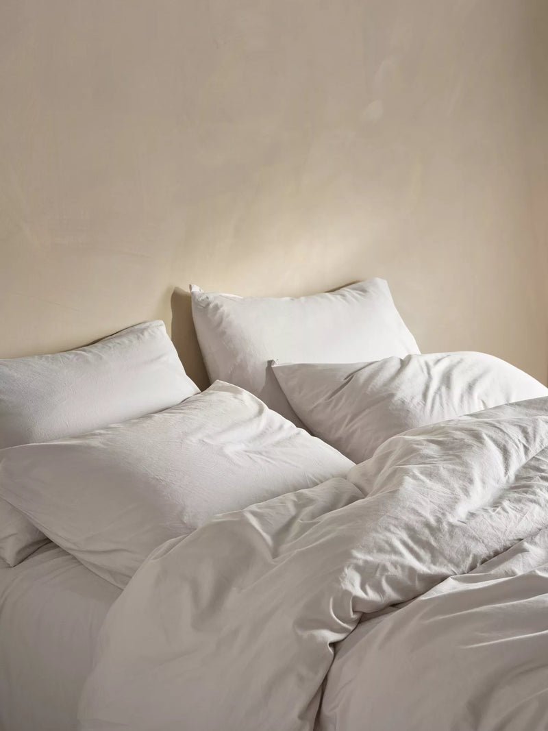 Bedfolk Relaxed Cotton Bedding, Clay, Standard Pillowcase Pair
