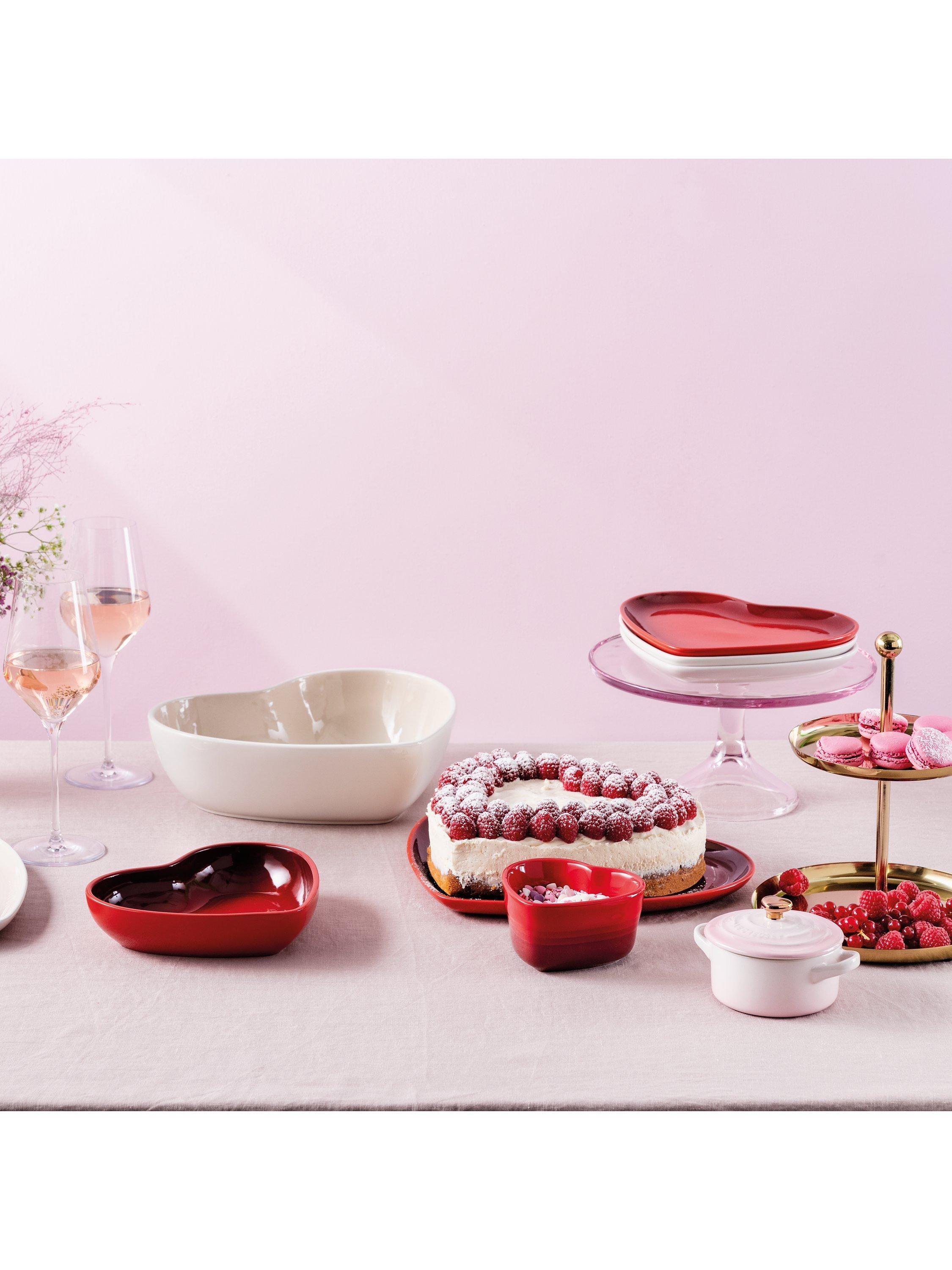 Le Creuset stoneware heart platter, UK version