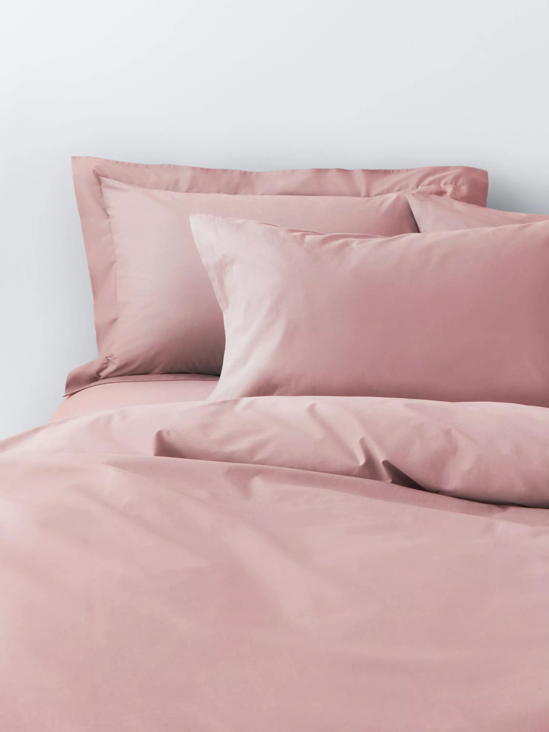 John Lewis Pure Cotton Percale Single Duvet Cover, Blush Pink