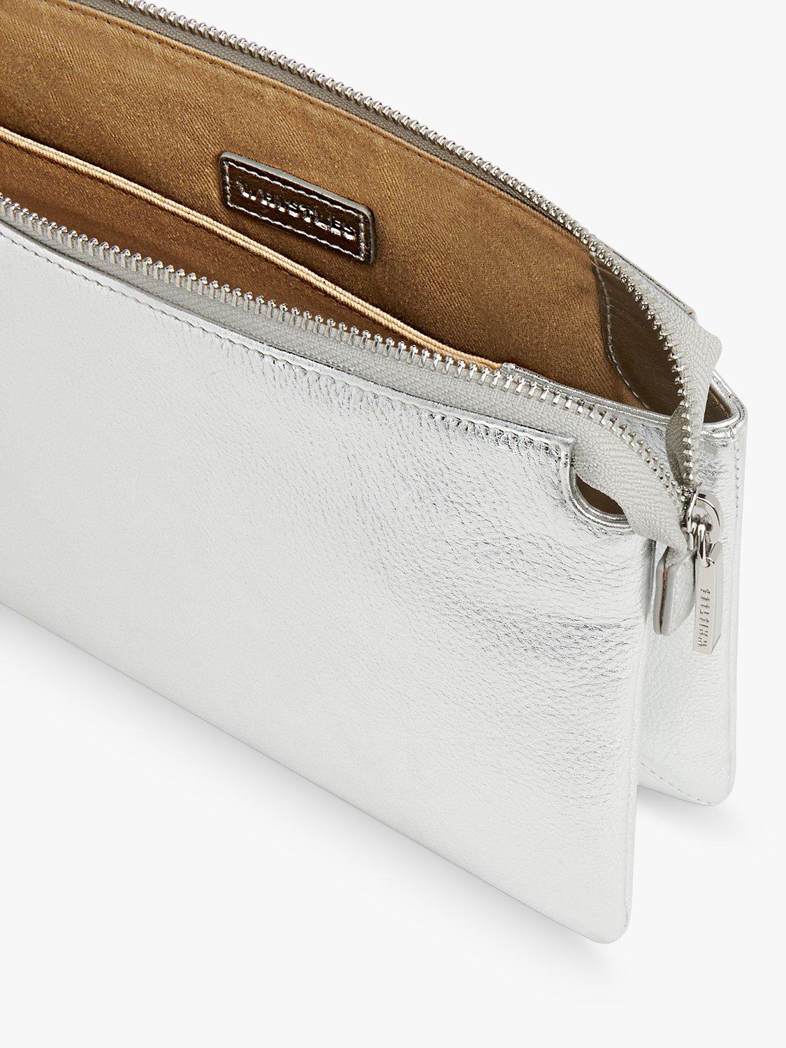 Whistles Elita leather double pouch clutch bag (British brand)