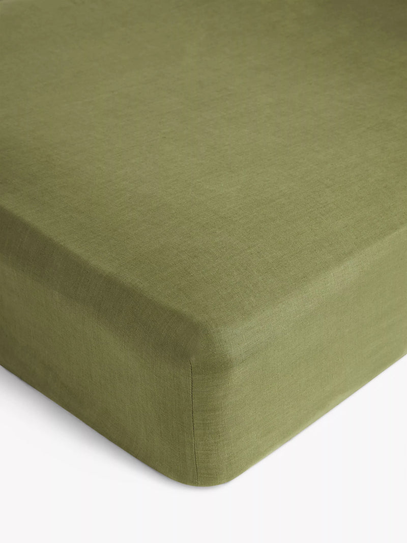 John Lewis washed linen fitted sheet double (British brand)