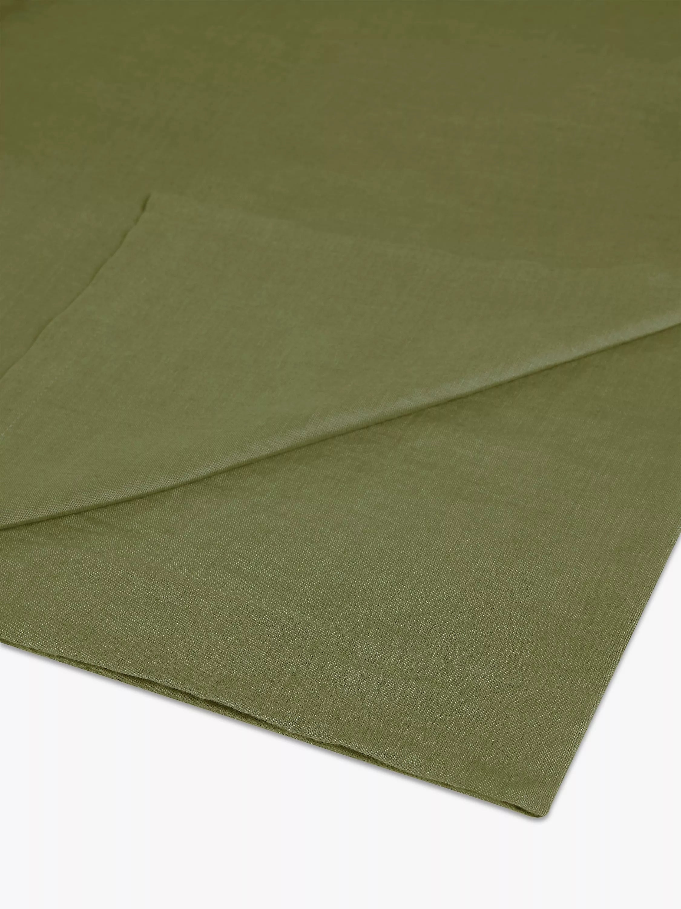 John Lewis Washed Linen Double Flat Sheet, Avocado Green