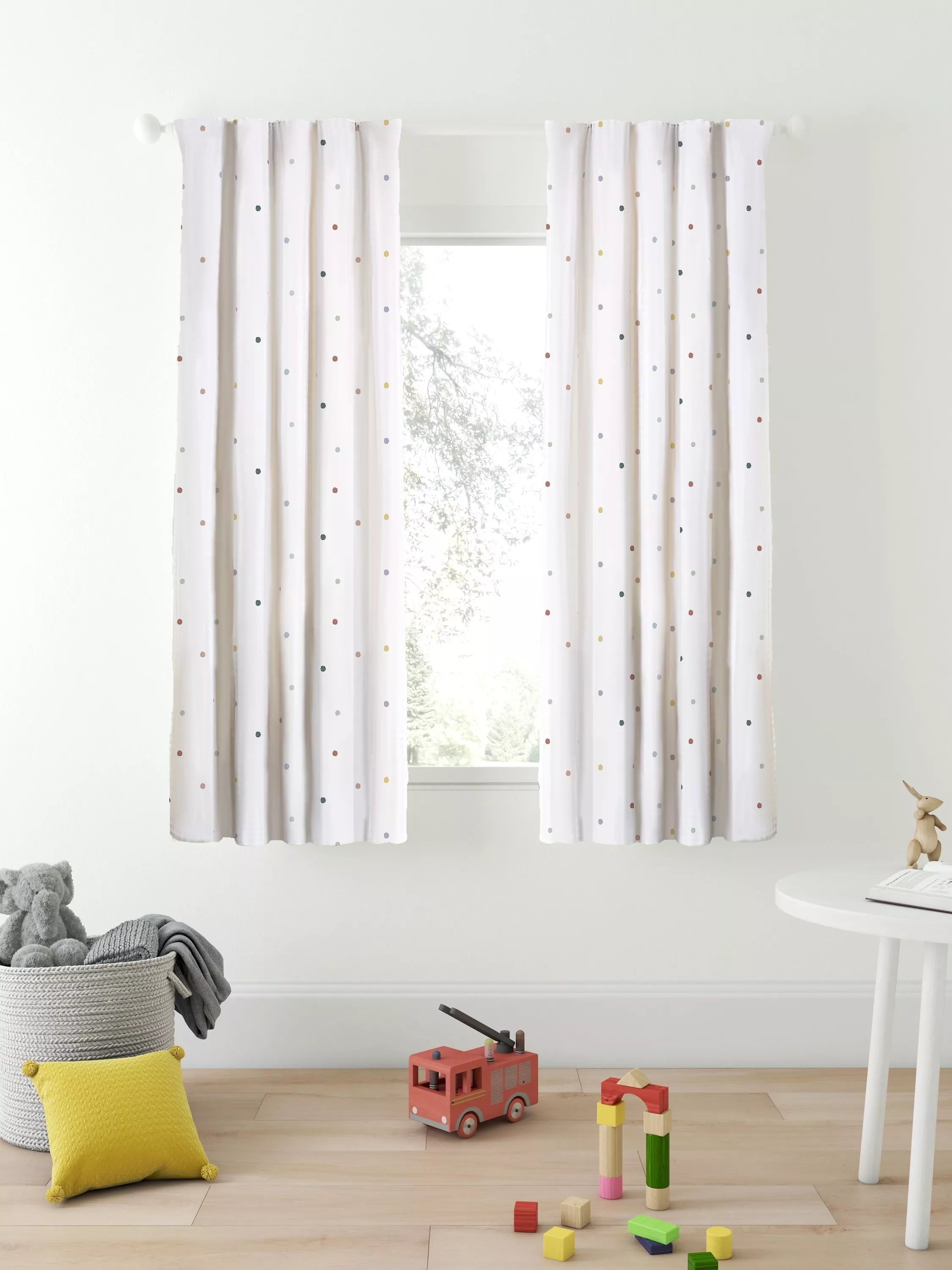 John Lewis polka dot children's curtains H137xW117cm (British brand)