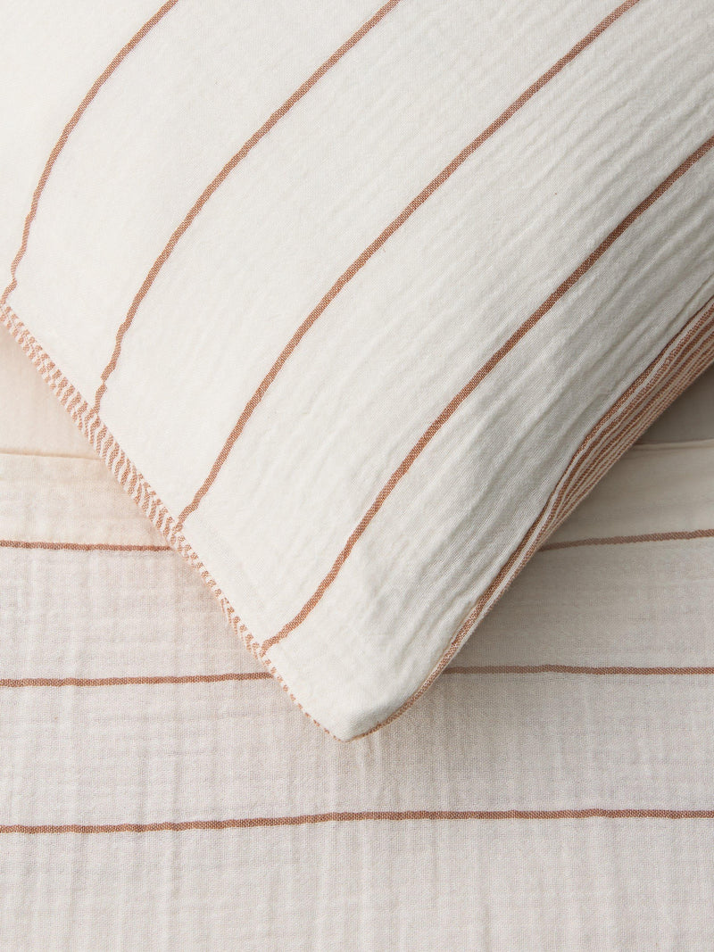 John Lewis Hayle cotton gauze reversible stripe bedding single - British product