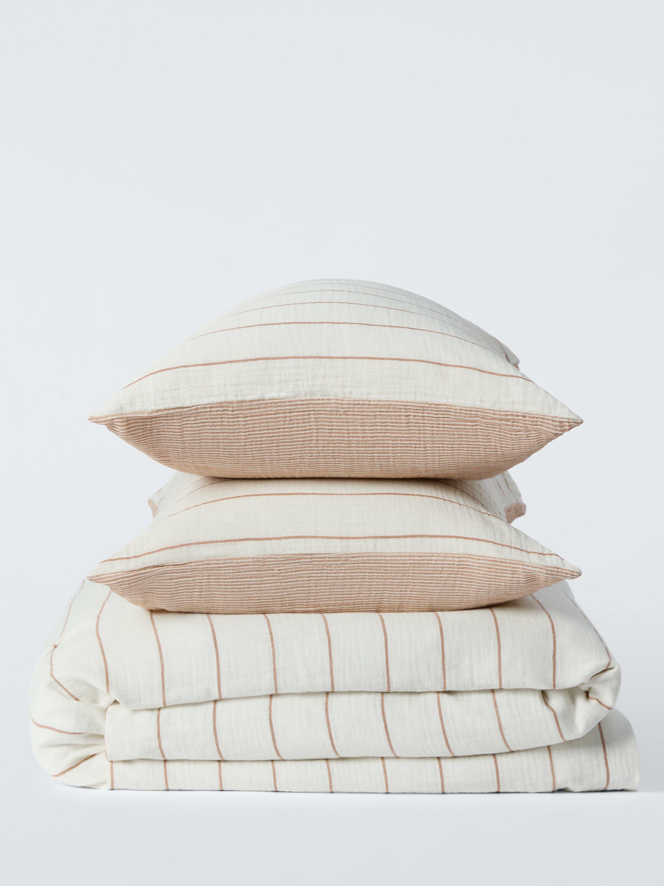 John Lewis Hayle cotton gauze reversible stripe bedding single - British product