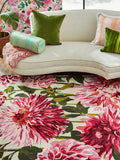 Harlequin Dahlia rug hand-painted floral L280xW200cm - British product