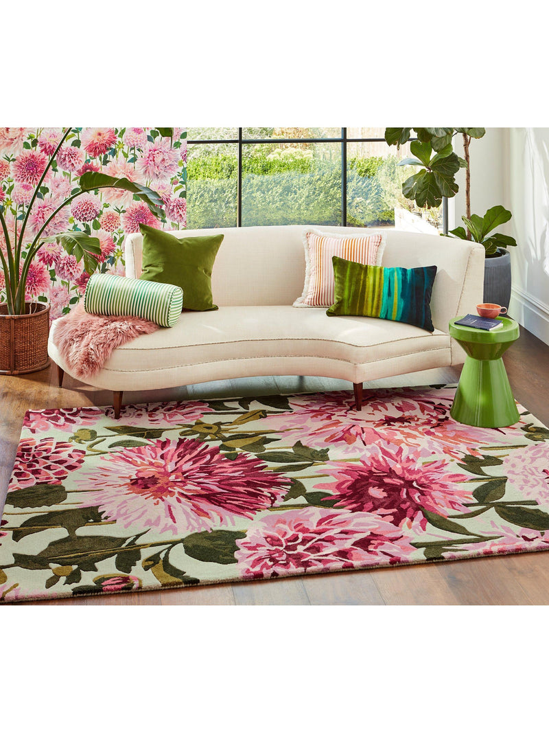 Harlequin Dahlia rug hand-painted floral L280xW200cm - British product