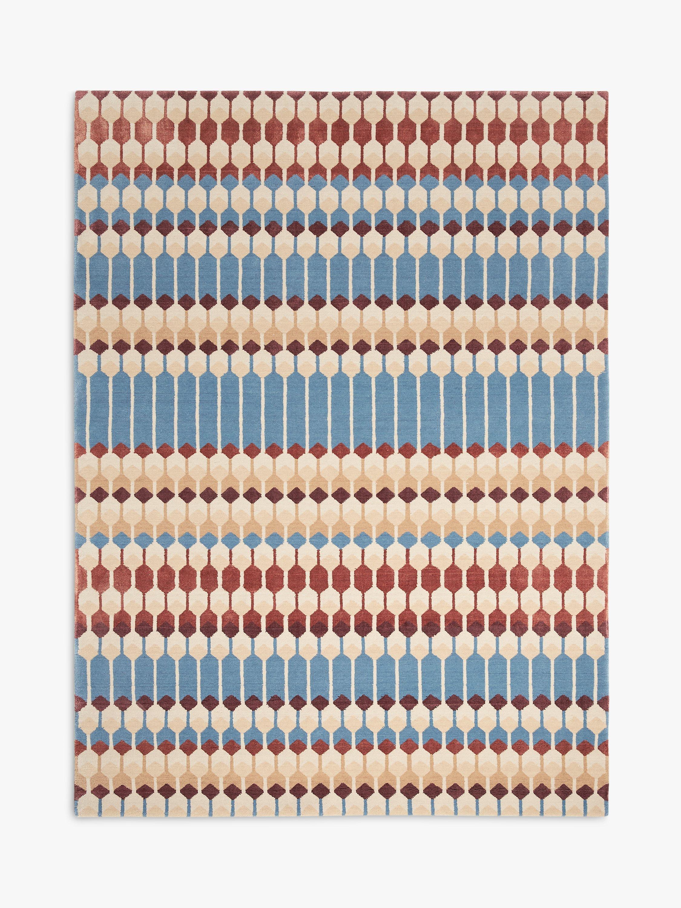 John Lewis Hive rug geometric stripe wool viscose - British product