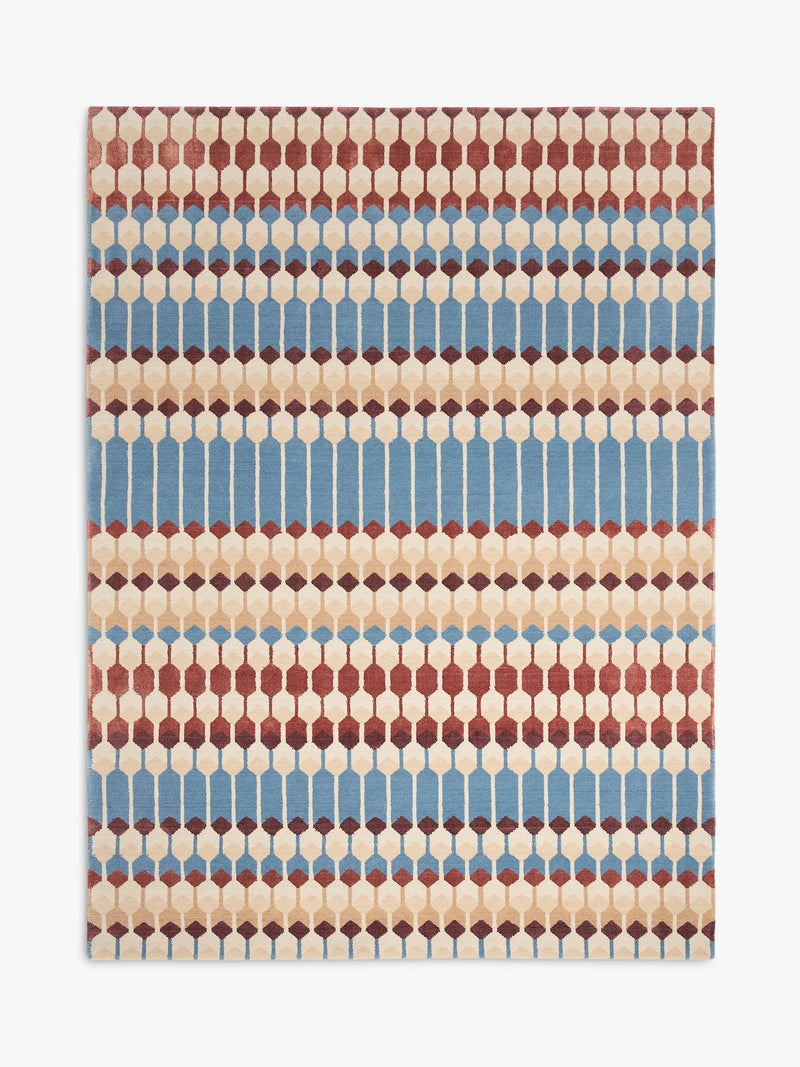 John Lewis Hive rug geometric stripe wool viscose - British product