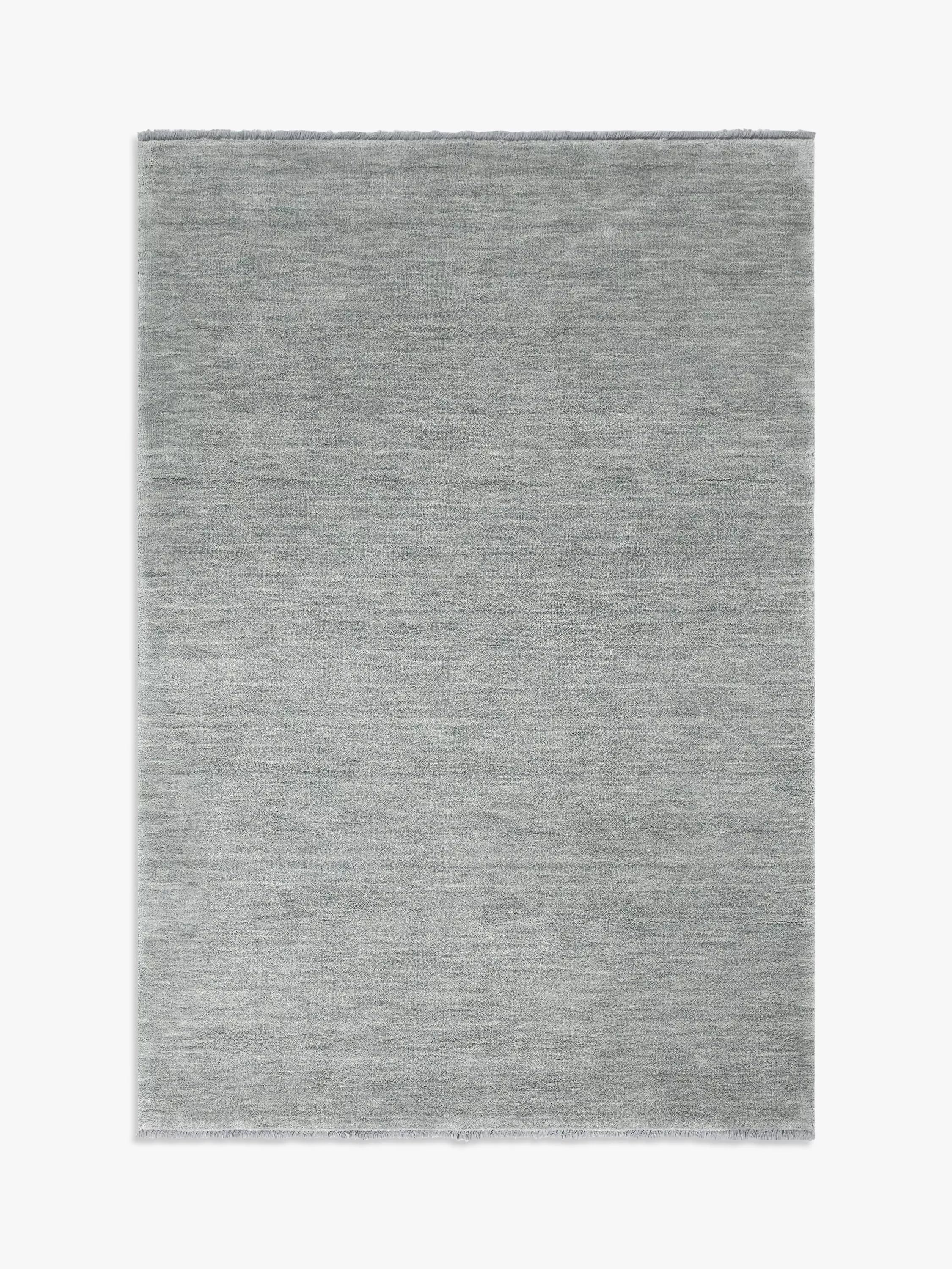 John Lewis Plain Hand Woven New Zealand Pure Wool Rug, Grey, L140 x W80cm