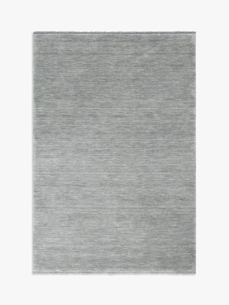 John Lewis Plain Hand Woven New Zealand Pure Wool Rug, Grey, L140 x W80cm