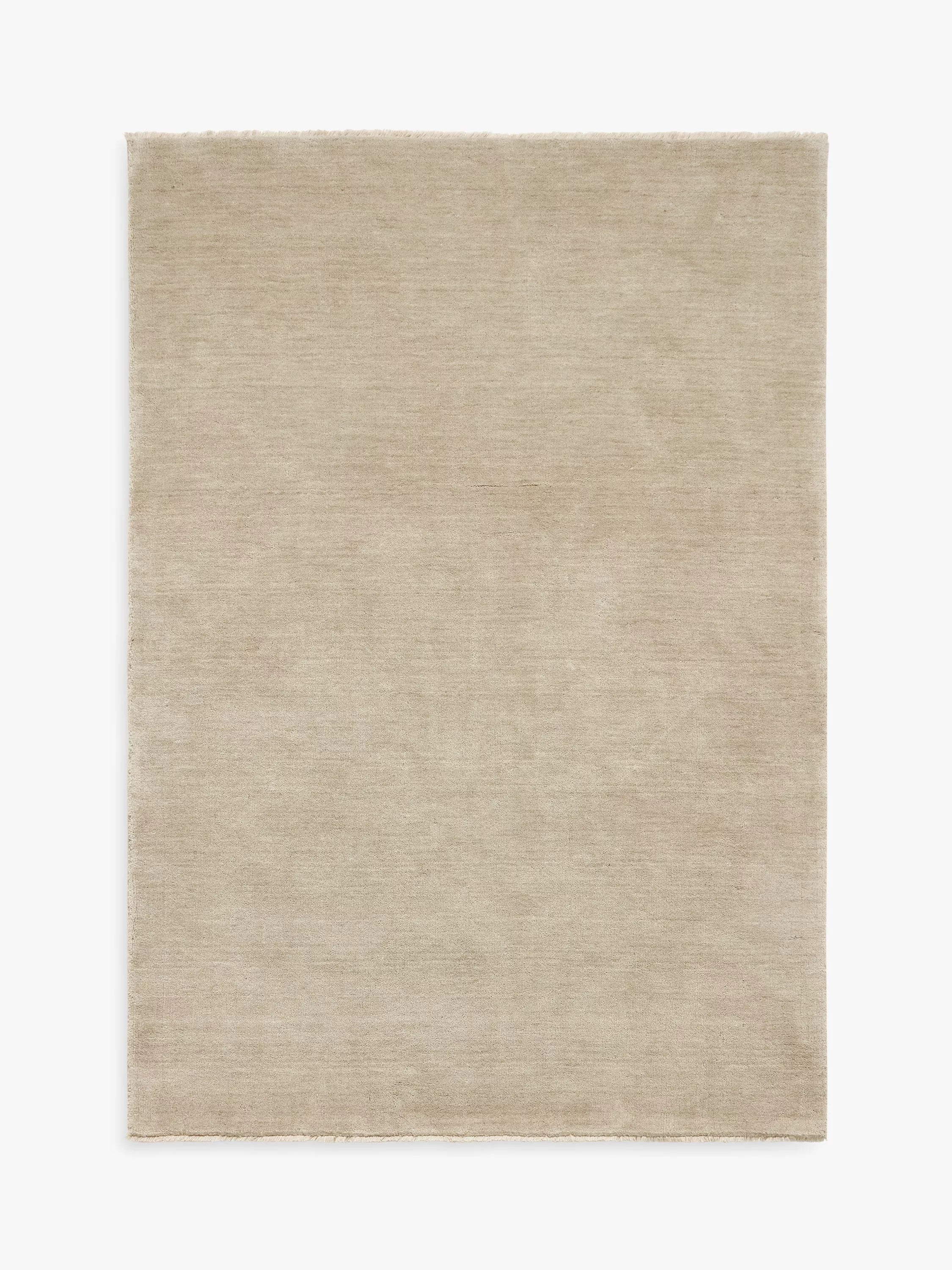 John Lewis Plain Hand Woven New Zealand Pure Wool Rug, Putty, L180 x W120cm