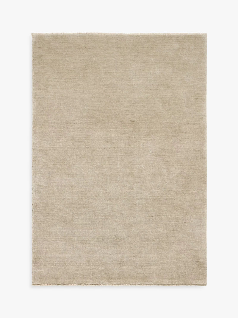 John Lewis Plain Hand Woven New Zealand Pure Wool Rug, Putty, L180 x W120cm