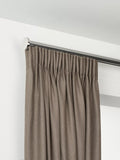 John Lewis Select Gliding Curtain Pole with Disc Finial, Wall Fix, Dia.30mm, Brushed Steel, L100cm