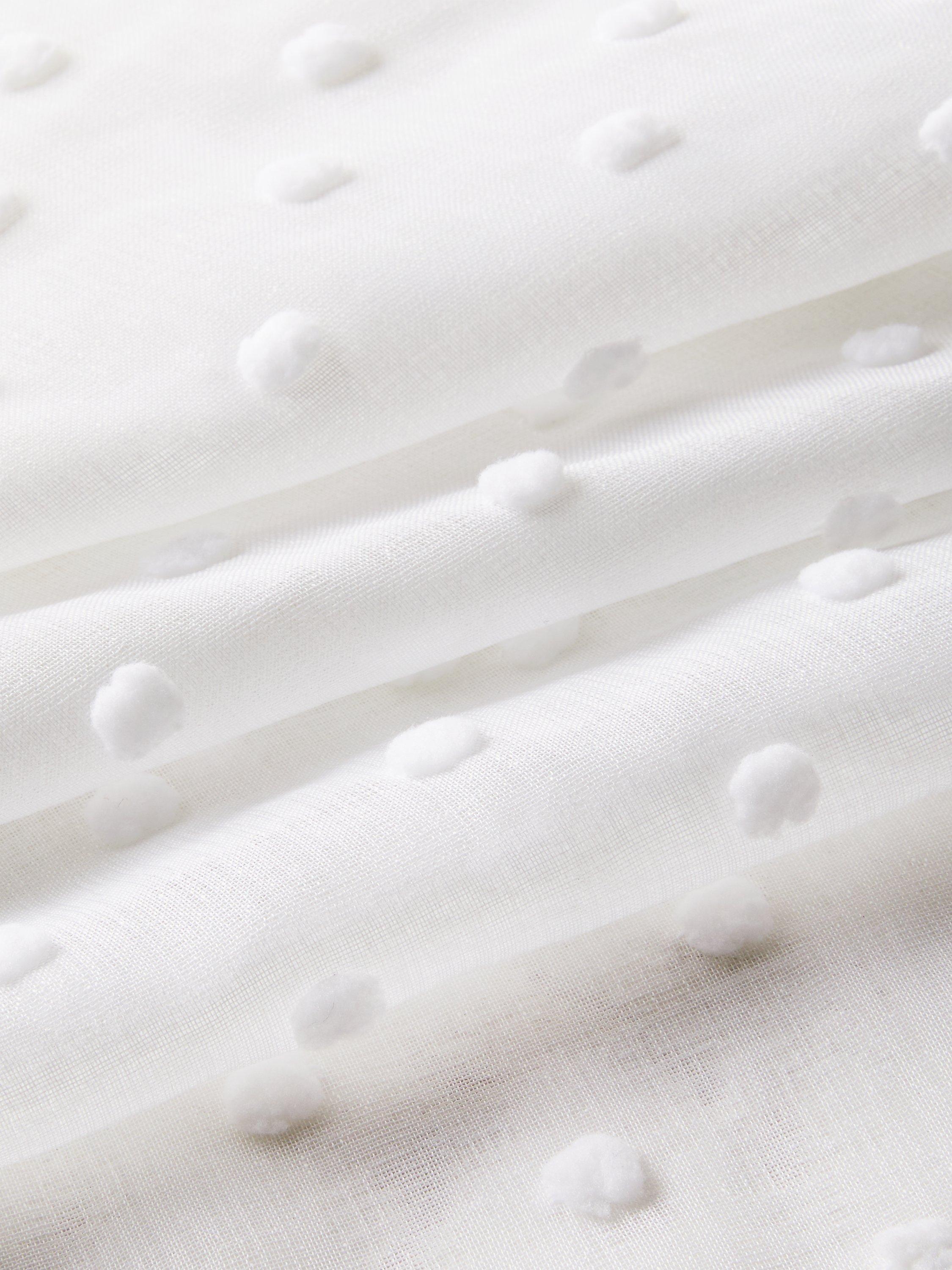 John Lewis white tufted dot voile panel, UK version