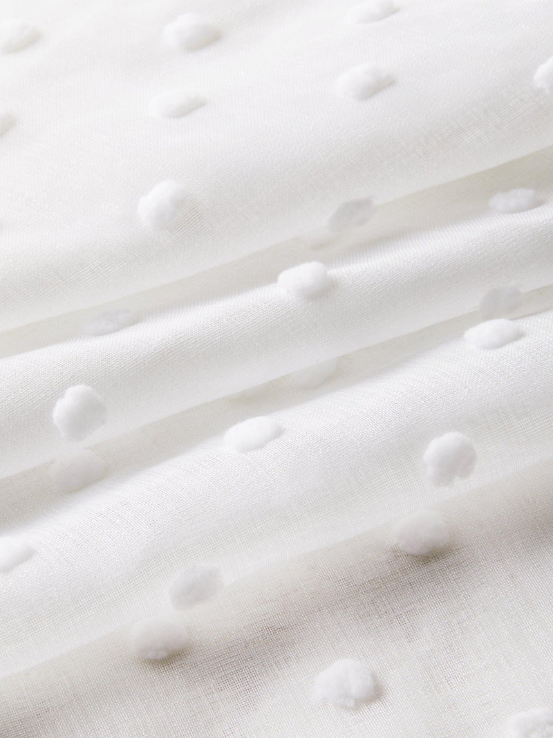 John Lewis white tufted dot voile panel, UK version