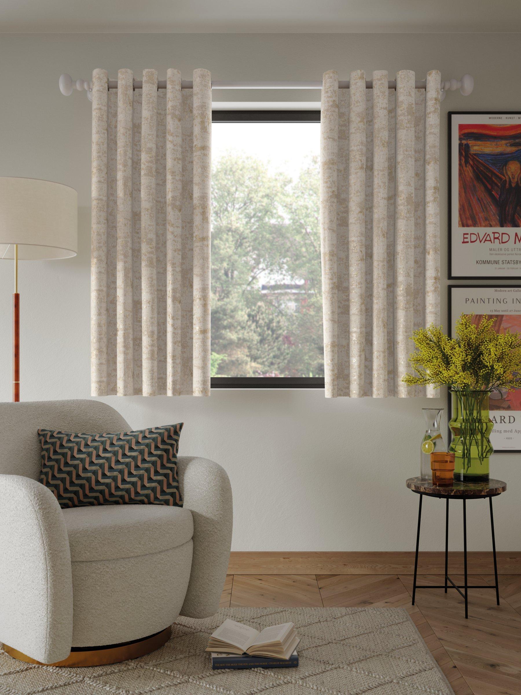 John Lewis Cala Weave lined eyelet curtains, UK version