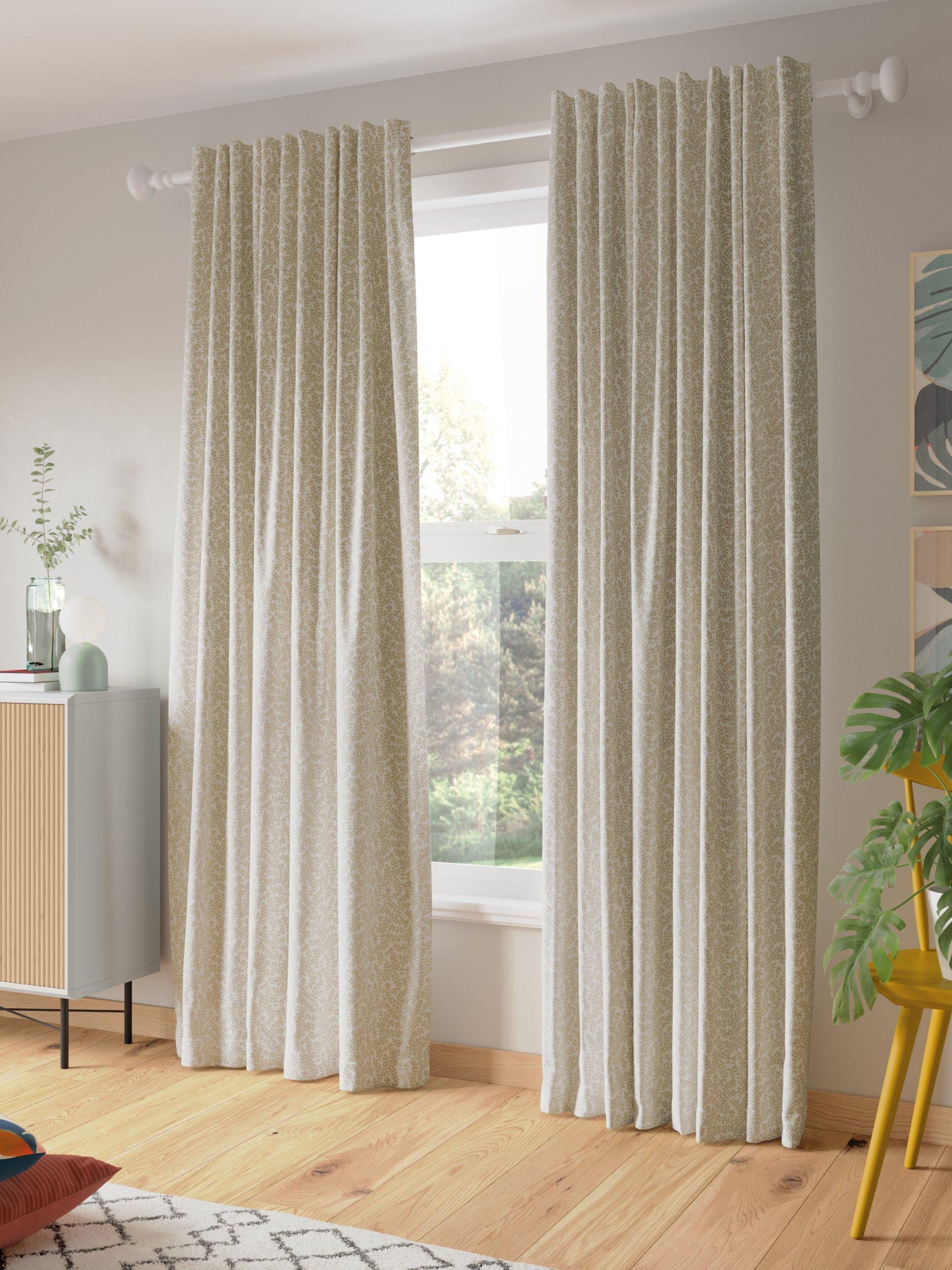 John Lewis Mila Print curtains putty 137cm drop (British brand)
