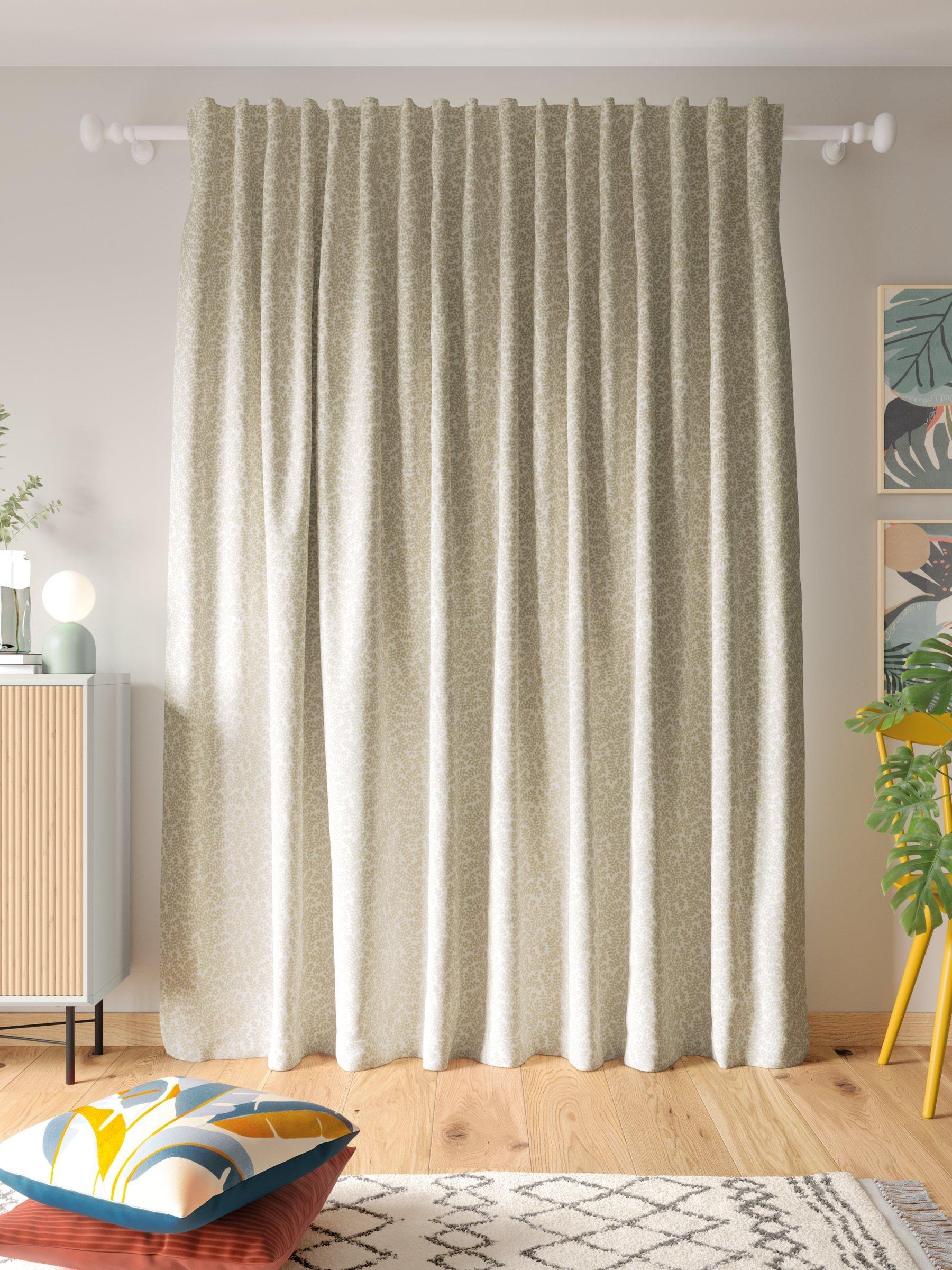 John Lewis Mila Print curtains putty 137cm drop (British brand)