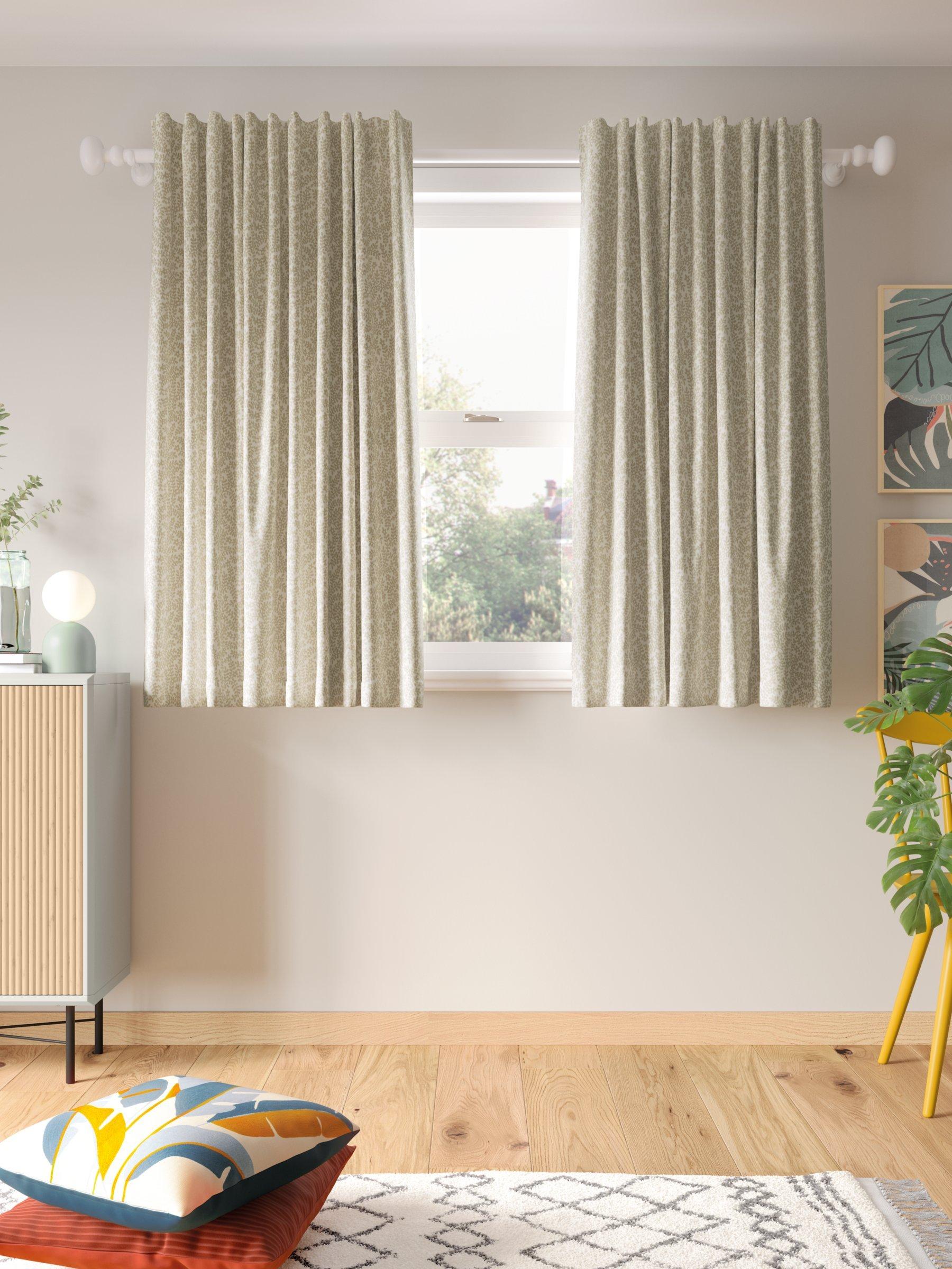 John Lewis Mila Print curtains putty 137cm drop (British brand)