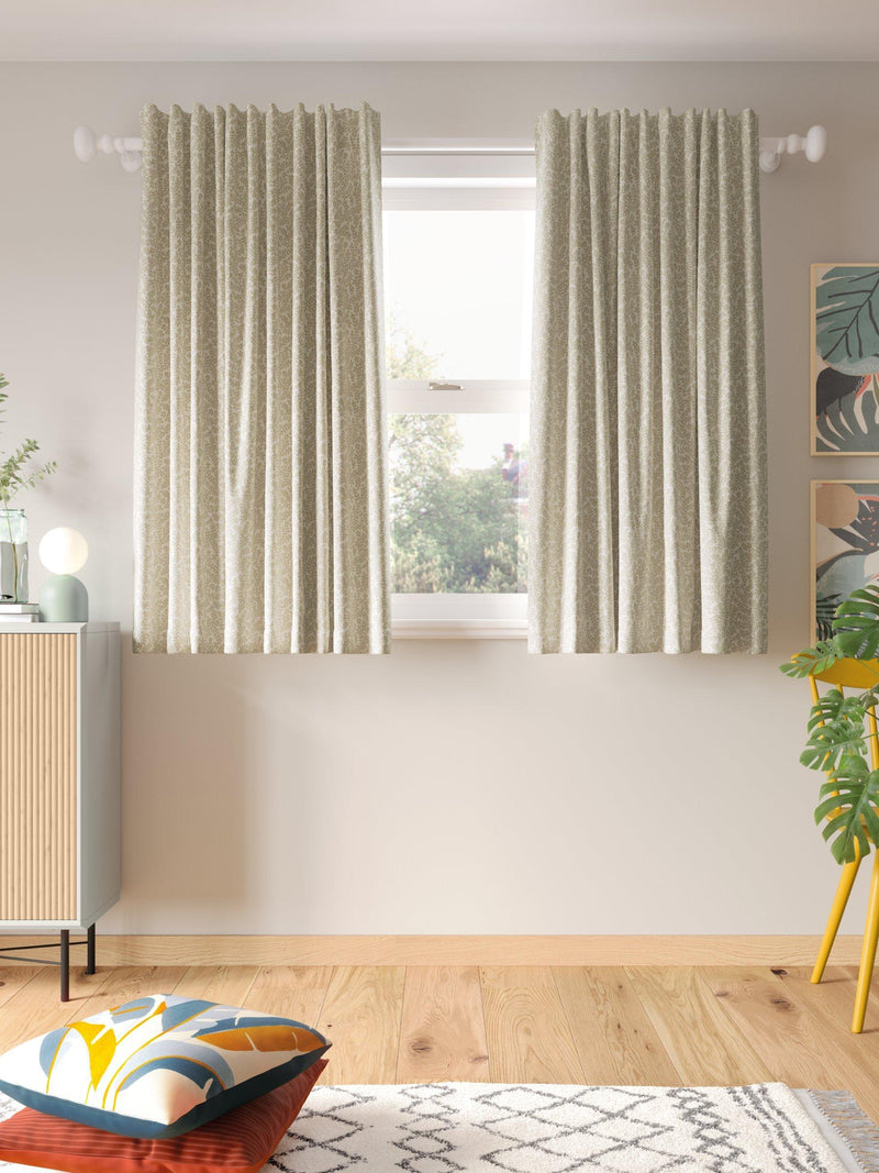 John Lewis Mila Print curtains putty 137cm drop (British brand)