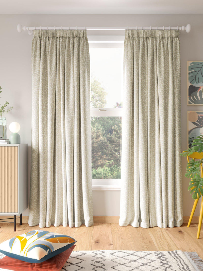 John Lewis Mila Print curtains putty 137cm drop (British brand)