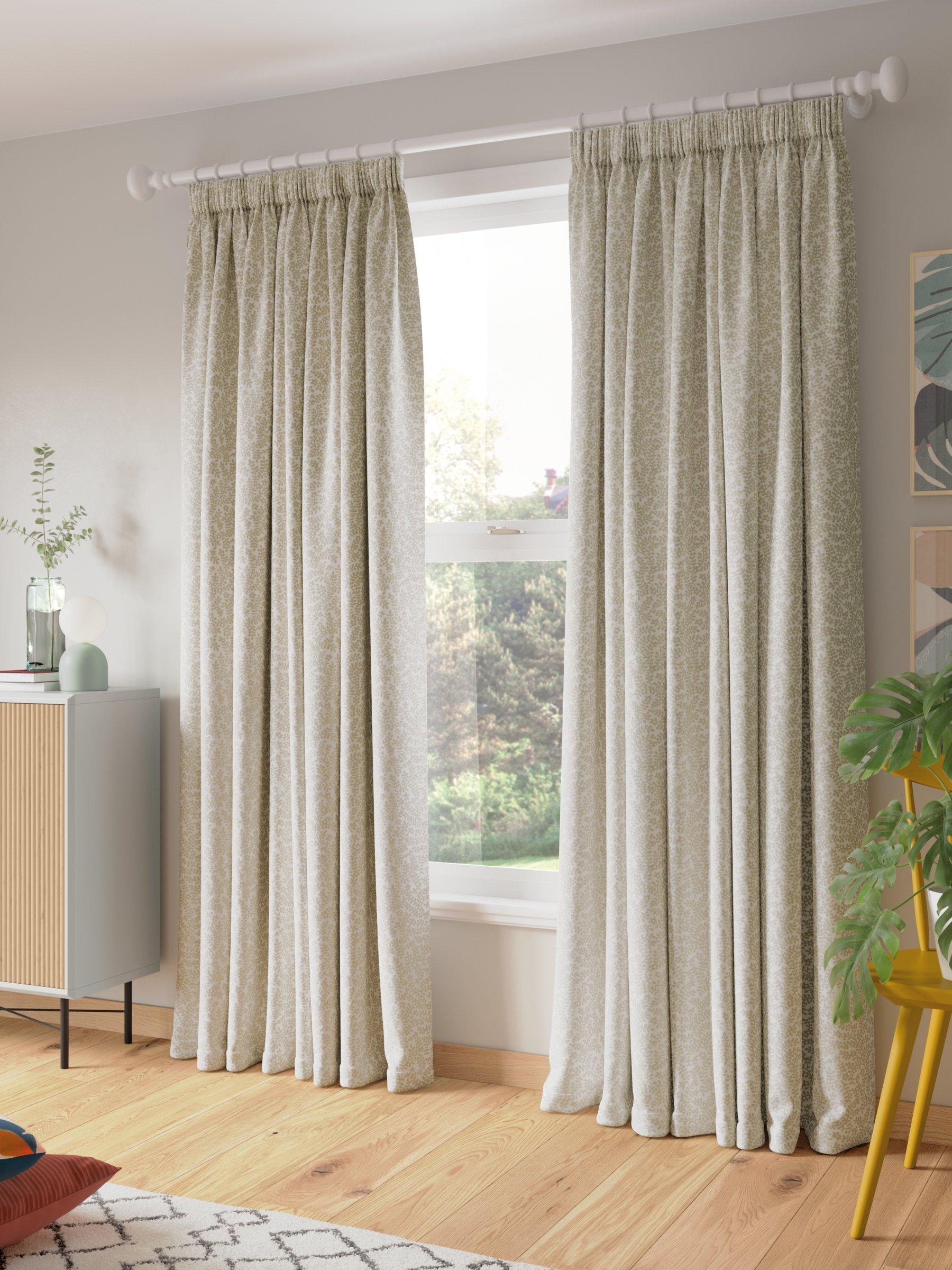 John Lewis Mila Print curtains putty 137cm drop (British brand)