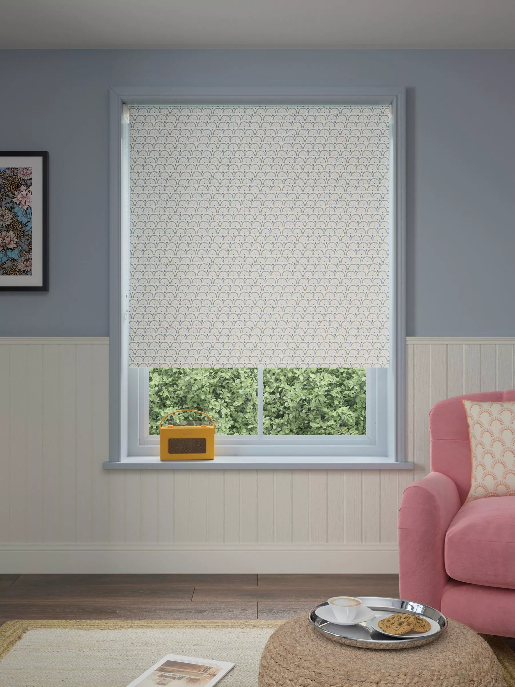 John Lewis Anya Blackout/Thermal Roller Blind, Myrtle Green, W183 x Drop 190cm