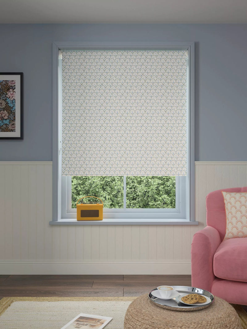 John Lewis Anya Blackout/Thermal Roller Blind, Myrtle Green, W183 x Drop 190cm
