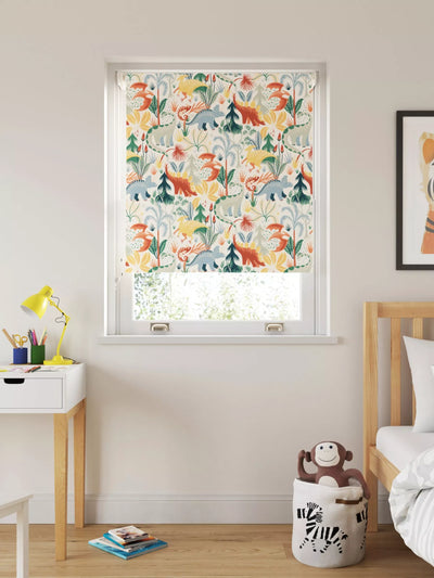 John Lewis John Lewis Forest Dinosaurs Blackout/Thermal Roller Blind, Multi- Buy online at McGrocer