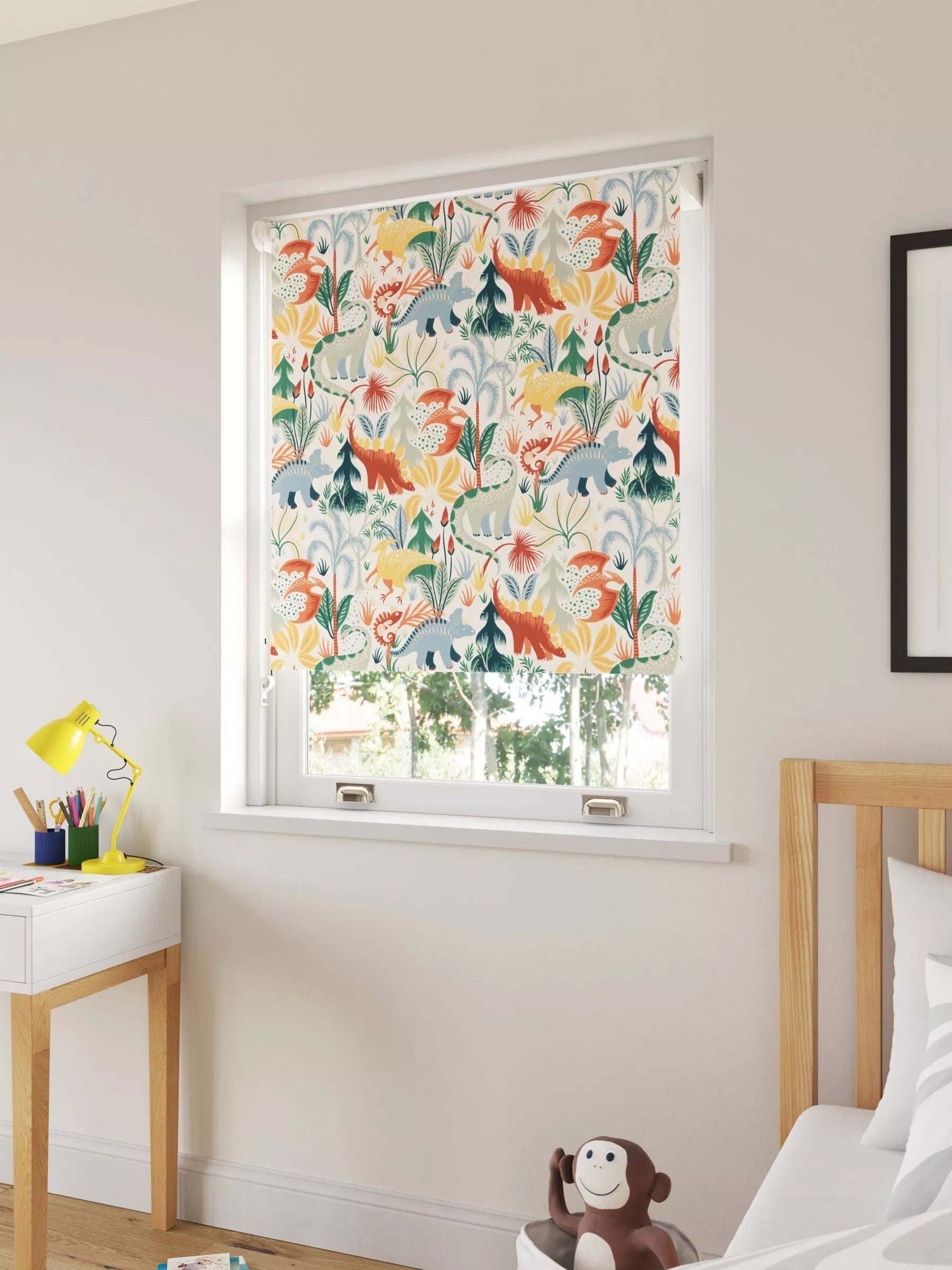 John Lewis Forest Dinosaurs blackout roller blind (British brand)
