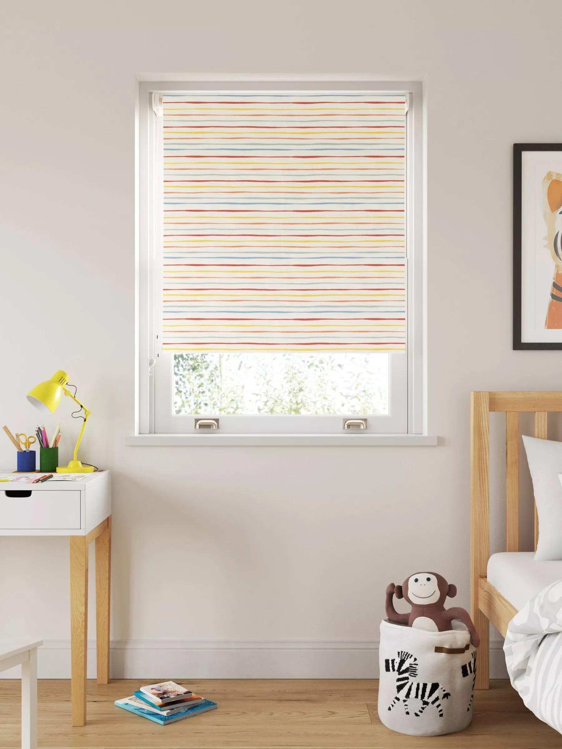 John Lewis Wobbly Stripe blackout roller blind multi - British product