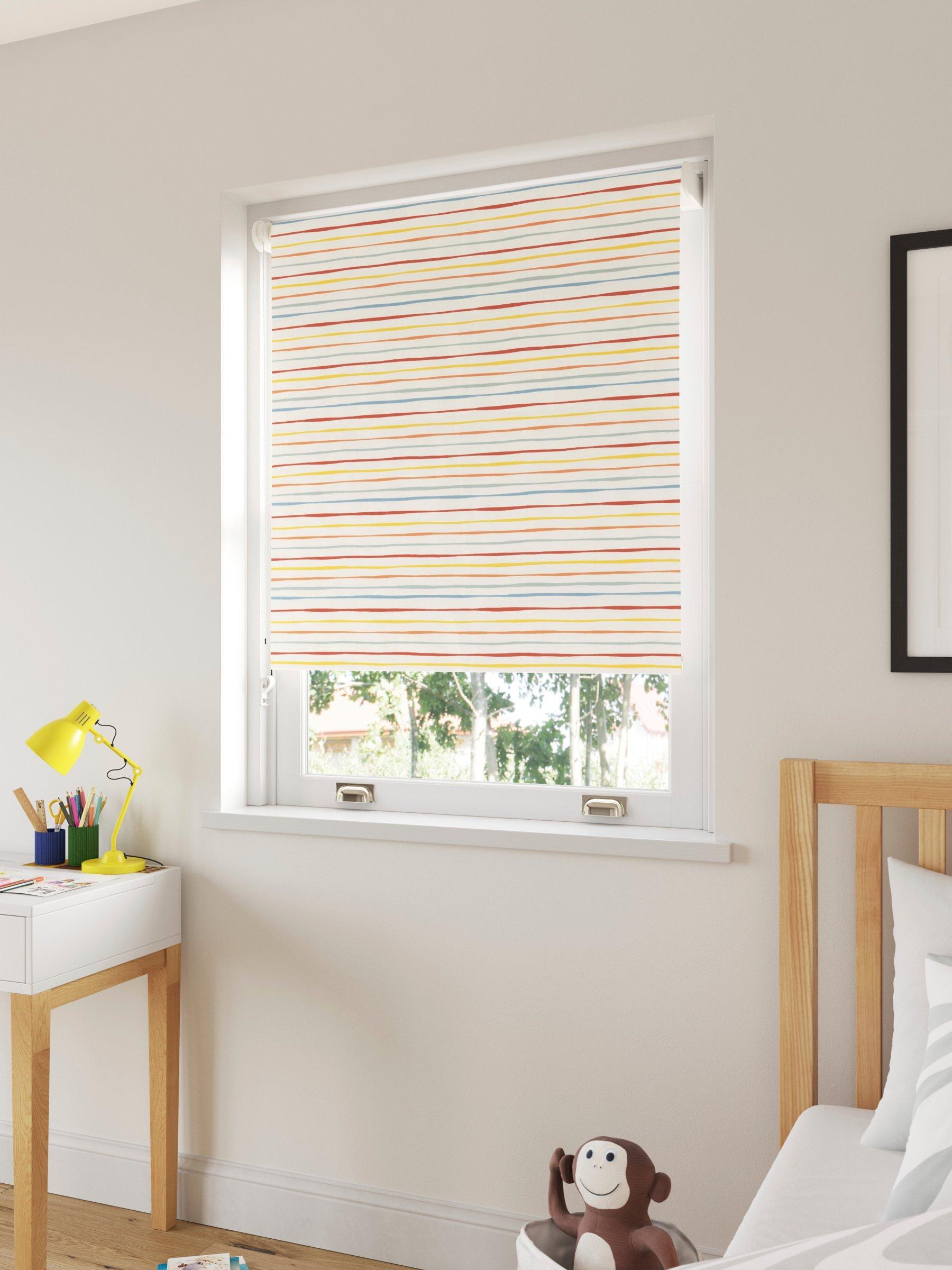 John Lewis Wobbly Stripe blackout roller blind multi - British product