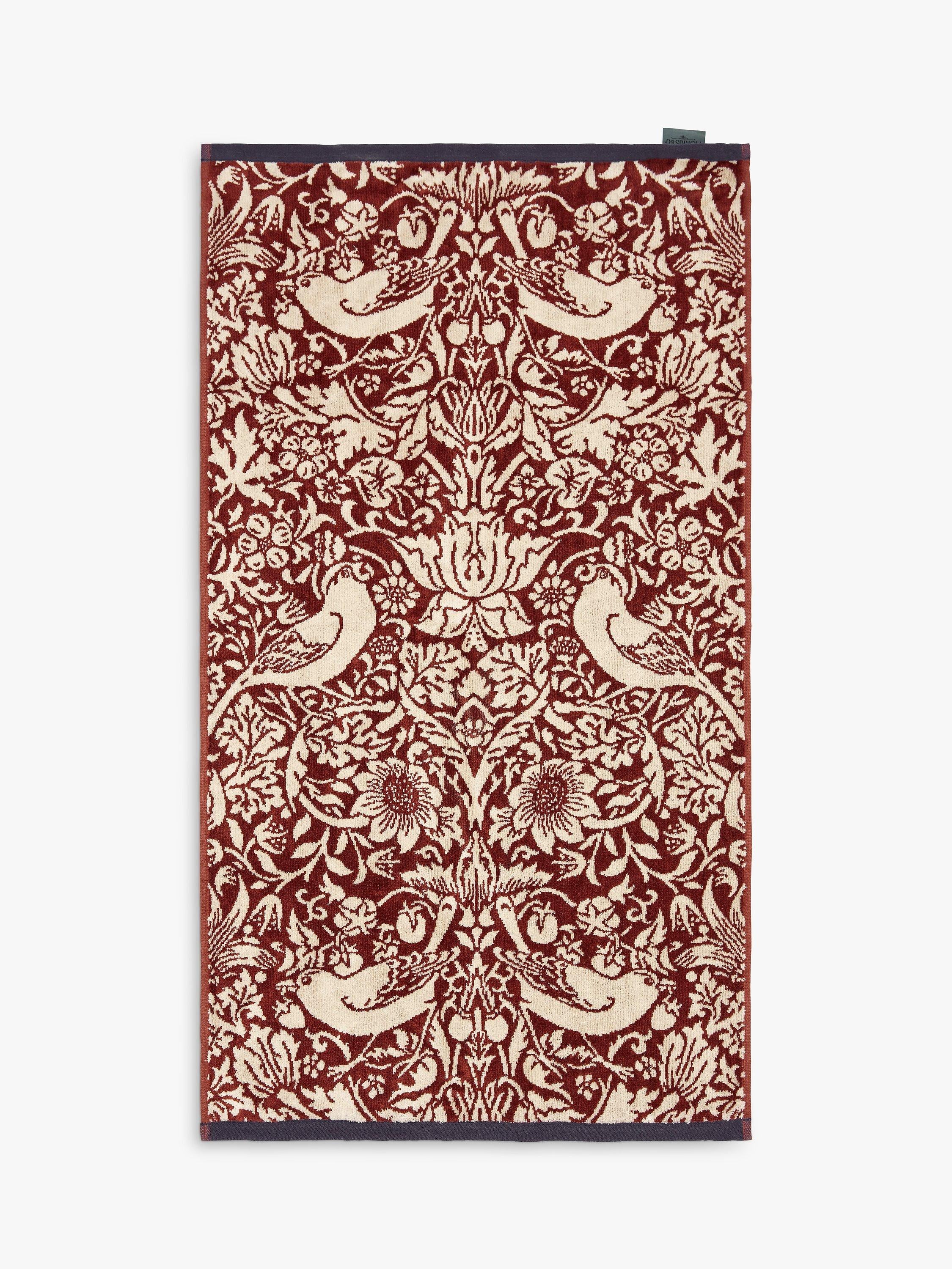 Morris &amp; Co Strawberry Thief Towels 90x50cm, imported from the UK