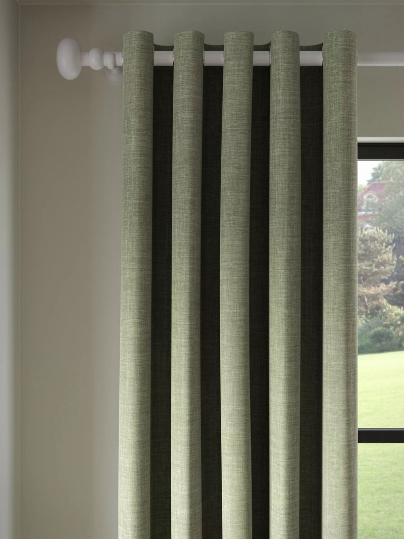 John Lewis Textured Weave Pair Blackout Lined Eyelet Curtains - 274cm Drop