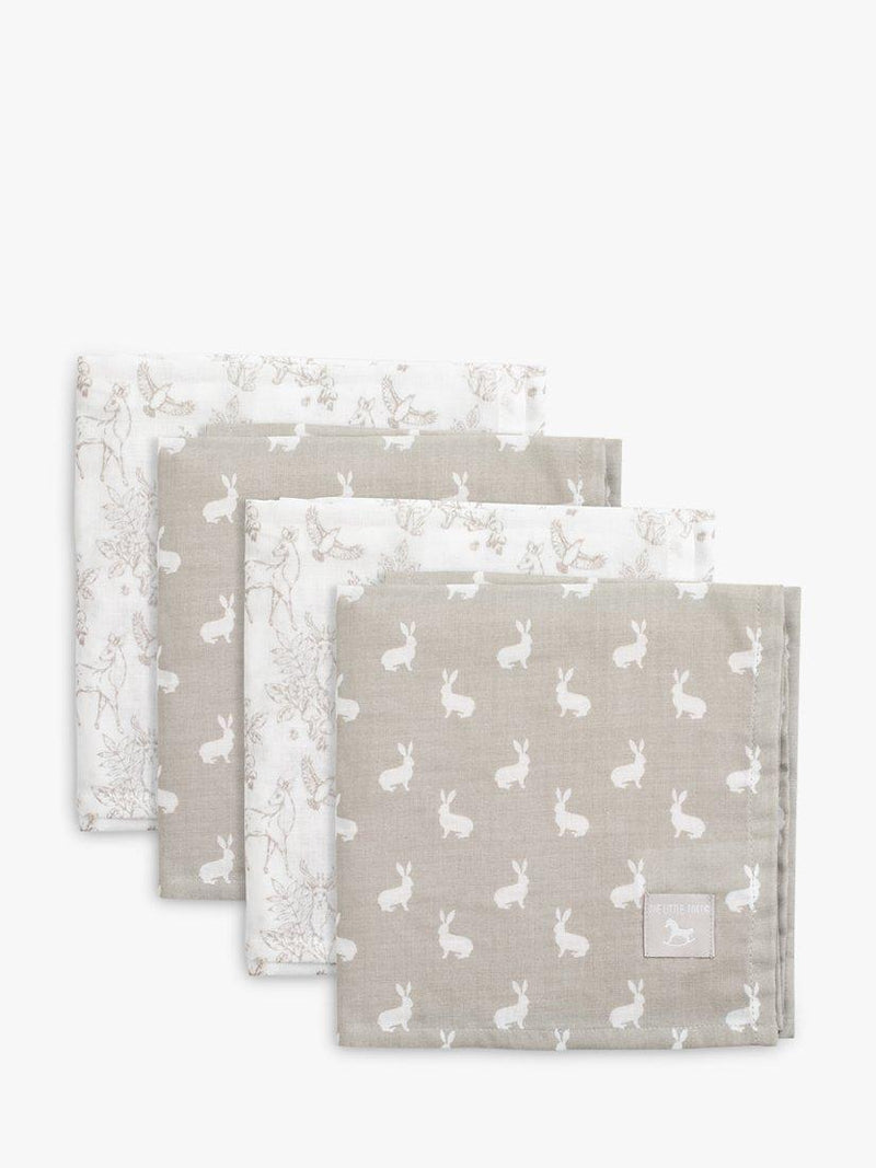 The Little Tailor muslin cloths mixed pattern pack of 4 (British brand)