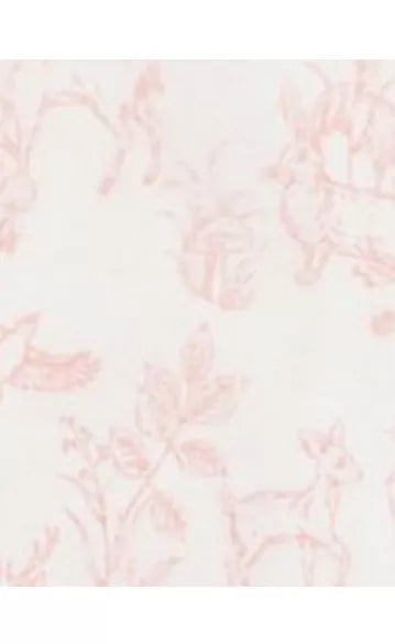 The Little Tailor Large Muslin Blanket, 112 x 112cm - Pink Woodland