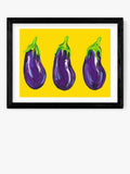 EAST END PRINTS framed print Aubergines Yellow 33.4 x 28.4cm - British product