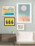 EAST END PRINTS framed print Aubergines Yellow 33.4 x 28.4cm - British product