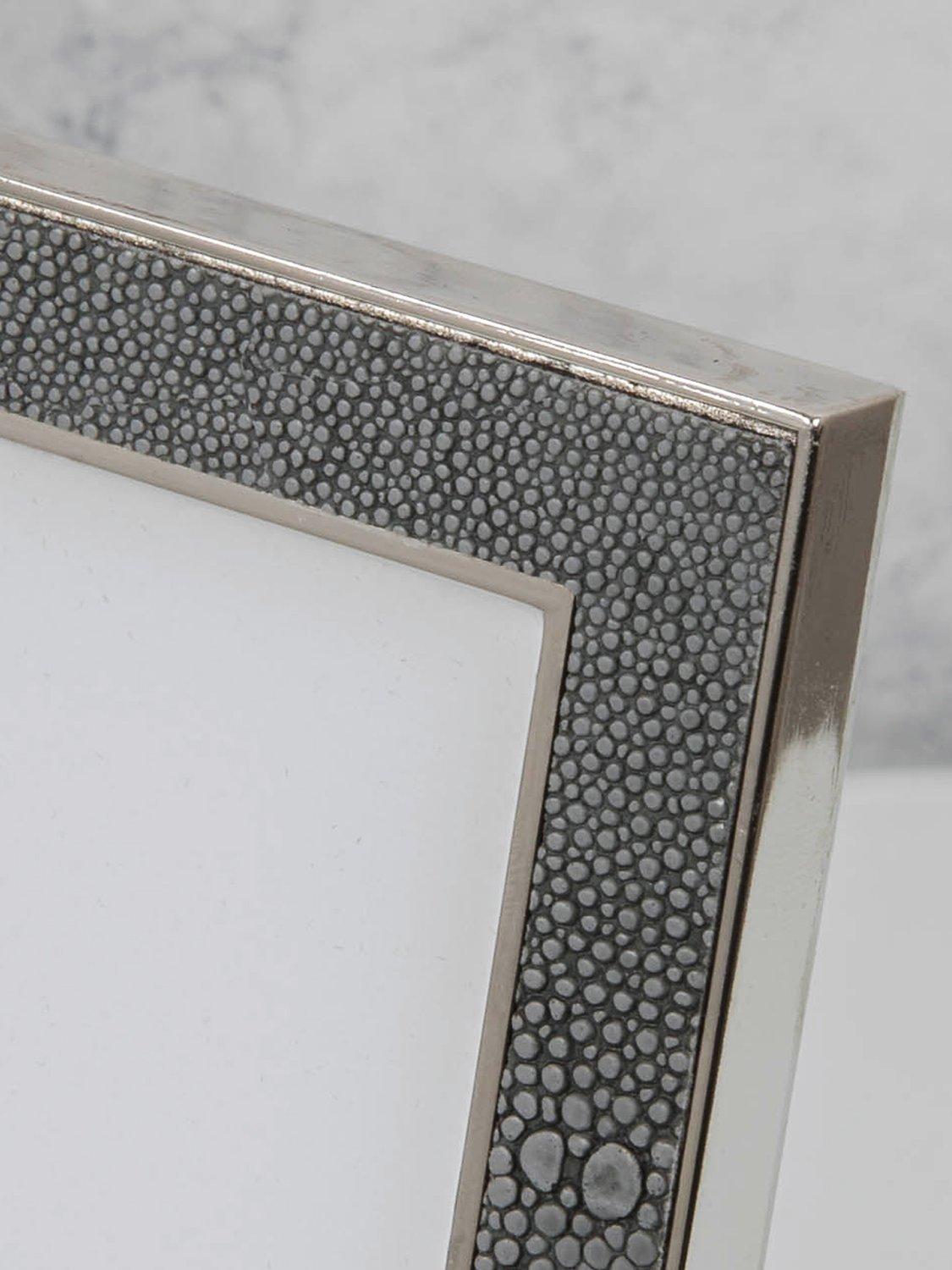 Elegance by Impressions Shagreen Photo Frame with grey faux-shagreen insert (British brand)