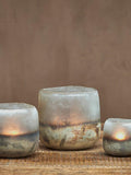 nkuku Ngolo tealight holder aged smoke small, UK version