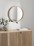 John Lewis solid oak round wall mirror 50cm (British brand)