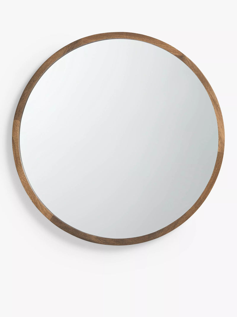 John Lewis Slim Solid Oak Wood Round Wall Mirror 50cm Diameter