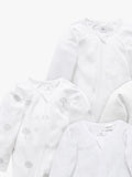 Purebaby Organic Growsuit Grey Melange Pack 4, imported from the UK