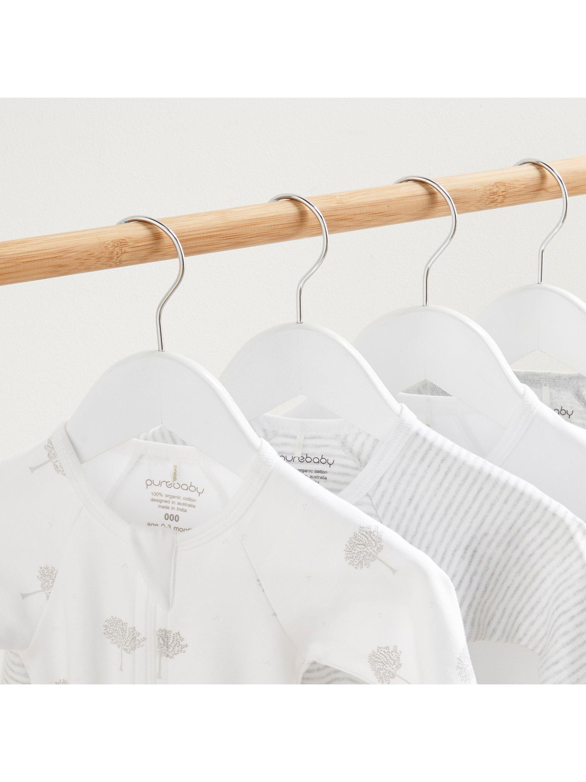 Purebaby Organic Growsuit Grey Melange Pack 4, imported from the UK
