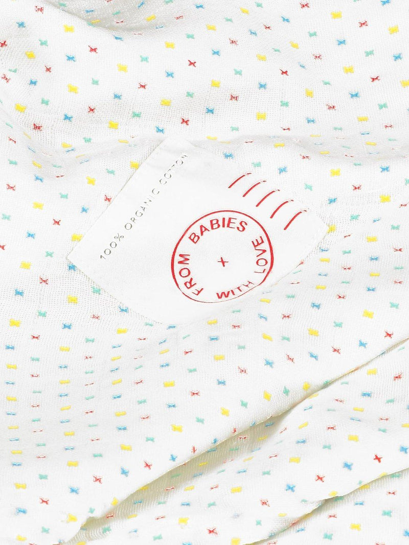 From Babies with Love organic swaddling shawl First Kisses 120cm (British brand)