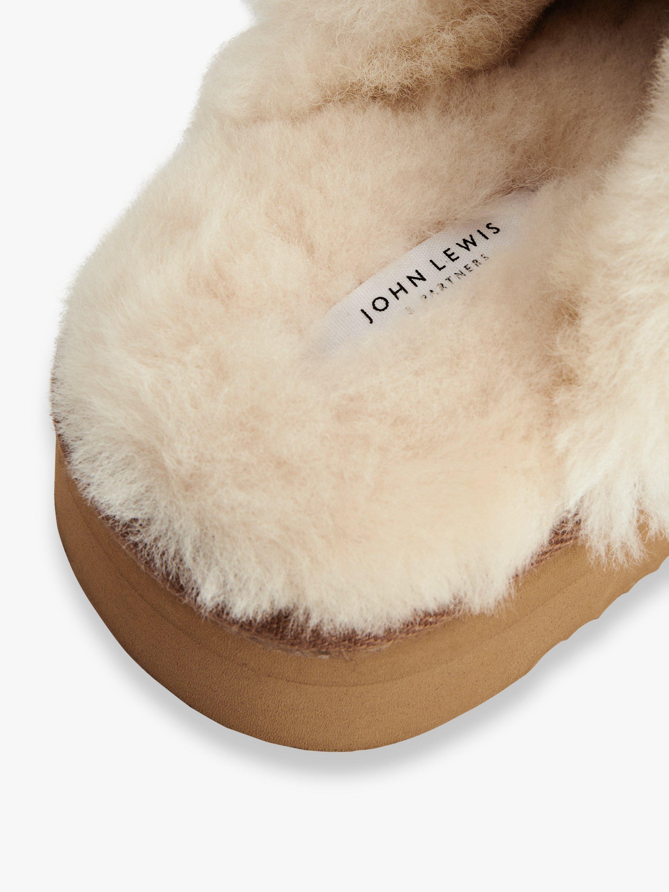 John Lewis Sheepskin Platform Mule Slippers Chestnut, UK version